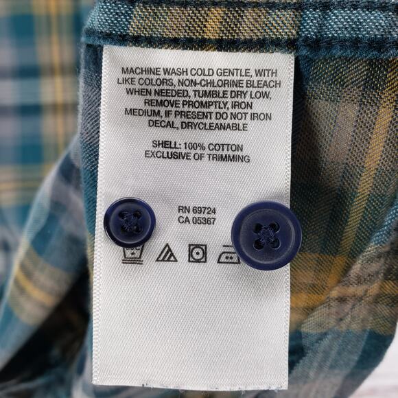 Columbia Sportwear Company Green Plaid Long Sleeve Shirt Size Medium - Picture 7 of 16